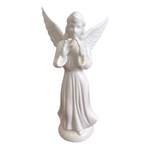 Vintage DRESDEN (German) White Angel Musicians Bisque Porcelain Statue Monument